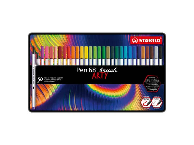 Brushstift STABILO Pen 568/30 Arty assorti blik à 30 stuks