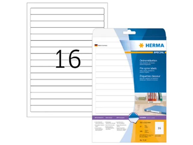 Herma 5118 Rugetiket 192x16,9mm Wit permanent klevend 400 stuks