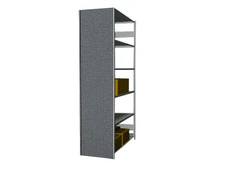 zijwand,v. inhaakstelling,HxD 2500x600mm,staal,RAL7035,perforatieplaat - 2