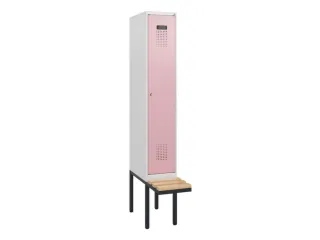 locker met bank,HxBxD 1950x300x815mm,1vak,vak B 300mm,cilinderslot - 2