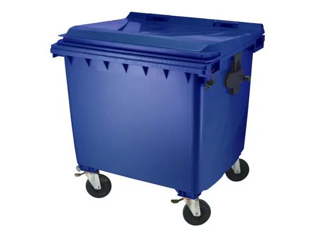 Container 770 Liter Vlak Deksel Blauw