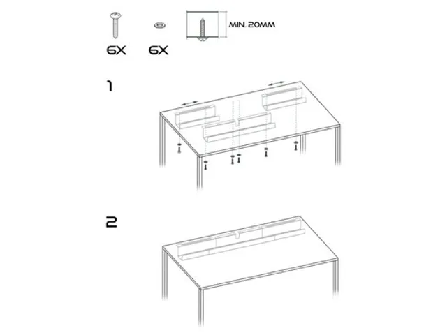 Verstelbare Kabelgoot Zwart voor onder het bureau
