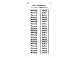 waarschuwingsbord,"Let op"+"Gevaar",sticker,folie,HxB 8x28mm