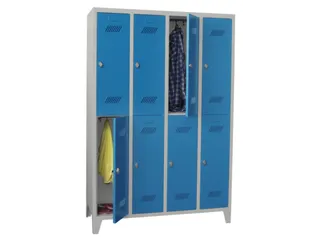 dubbeldekse locker,HxBxD 1850x900x500mm,3x2vak.,RAL7035,front RAL5012 - 2