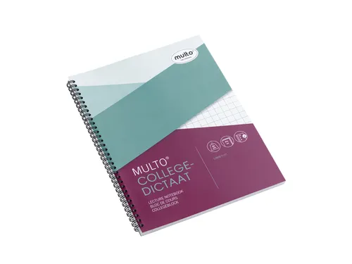 Collegeblok Multo A4 ruit 10x10mm 23-gaats 160 pagina's 80gr wit
