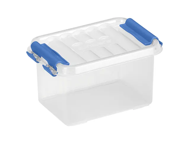 Q-line opbergbox 0,4L transparant blauw - 11,8x7,7x6,2cm