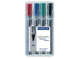 Viltstift Staedtler 356 voor flipover rond 2mm 4 stuks assorti - 2