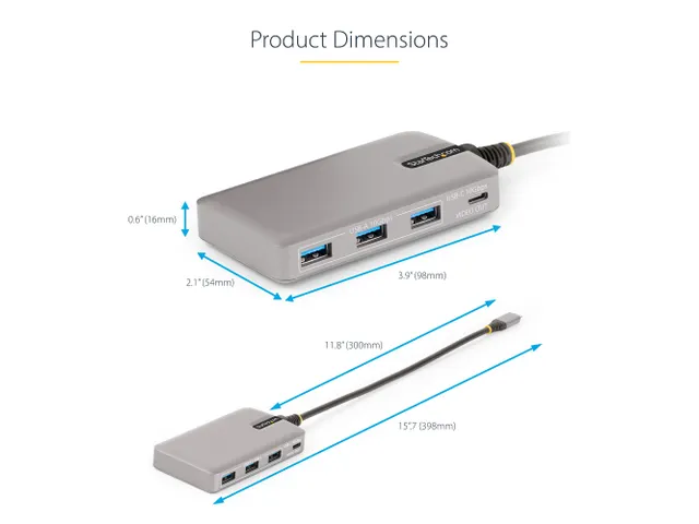 4-Port USB-C Hub with USB-C Video Output