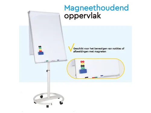 BRASQ Flipover Mobiel Deluxe 70x100cm Magnetisch Wit met accessoires