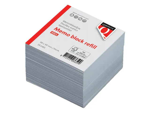 Memoblaadjes Quantore losbladig 90x90x90mm 900 vel wit