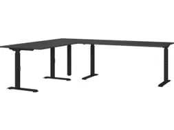 hoekbureau,in h. verstelb.,HxBxD 710-910x2400x2000mm,blad grafiet