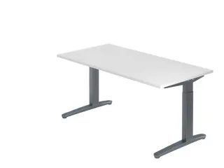 In hoogte verstelbaar bureau,HxBxD 680-850x1600x800mm,blad wit - 1