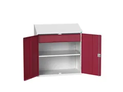 lessenaarkast 1130x1050x550mm legbord en lade RAL7035 + RAL3004