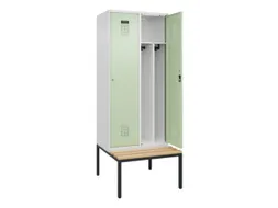 locker met bank,voor scheiding van kleding,HxBxD 2120x800x815mm,2vak