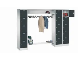personeelsgarderobe draaigr. 1950x2550x500mm 3x5 vakken 400mm RAL7016