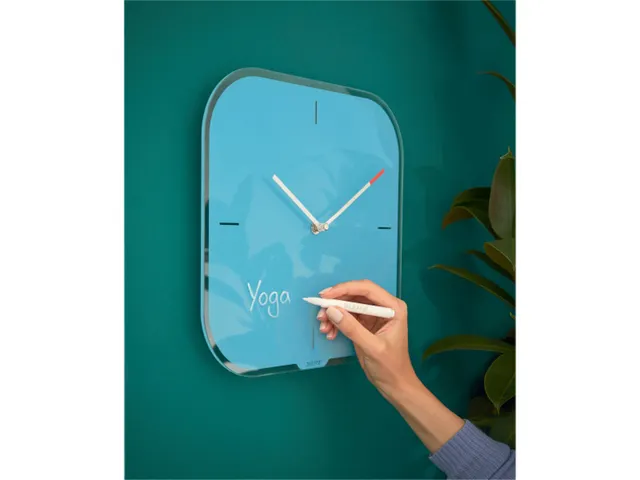 Wandklok Leitz Cosy blauw glas
