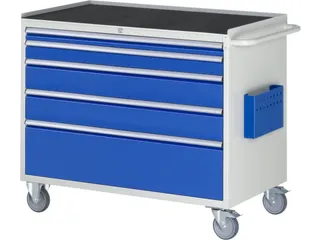 gereedschapswagen 975x1145x650mm metaalblad 450kg 5 laden RAL5010 - 1
