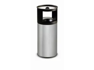 RVS combi-asbak,HxØ 800x310mm,afvalbak inhoud 40l,romp RVS,bluskop - 2
