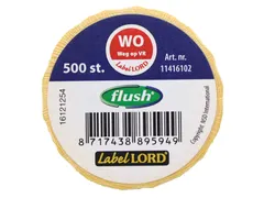 Voedseletiketten 59x23x59mm Flushlabel Wo weg op VR