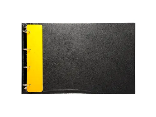 Ringmap harde kaft PVC ronde rug 4 ringen 30mm A3 Horizontaal Zwart