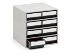 ESD-magazijnkast,HxBxD 395x400x400mm,8lade(n),laden zwart