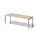 bureau HxBxD 740x2200x800mm blad esdoorn 4-voeten zilverkleurig