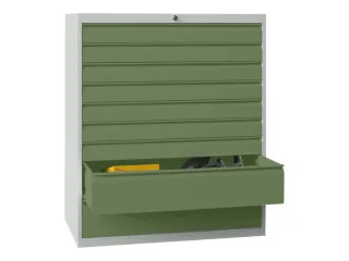 ladekast HxBxD 1200x1023x600mm 9laden RAL7035 front RAL6011 - 2