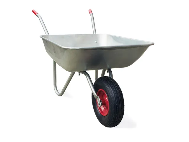 Kruiwagen 85 Liter gegalvaniseerd staal Grijs pneumatisch wiel