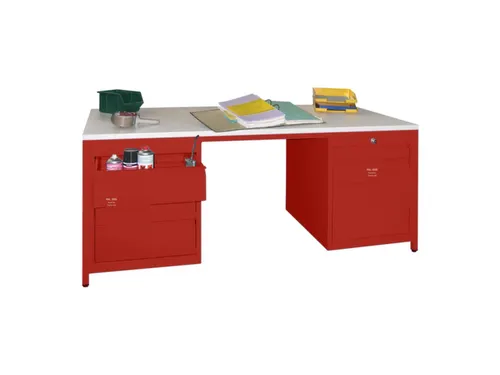 werkplaatsbureau,HxBxD 720x1700x800mm,RAL7035,front RAL5012