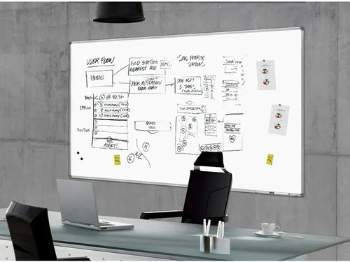 Whiteboard Rocada 120x200cm emaille wit magnetisch