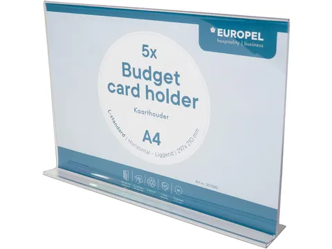 présentoir de documents Budget, pied en T, ft A4, paysage, paquet de