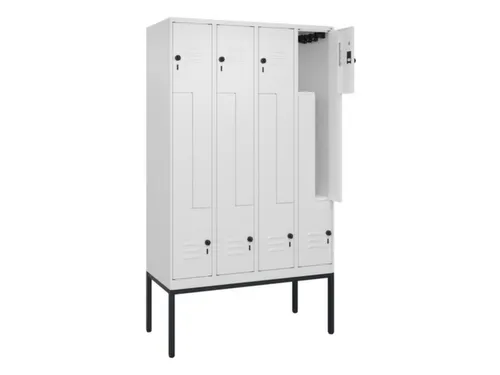 Z-garderobekast,HxBxD 2120x1200x500mm,vak B 150/300mm,draaigrendel