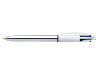 Balpen Bic 4kleuren shine medium zilver - 1