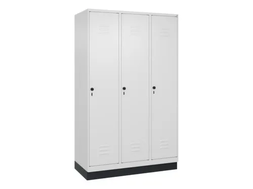 locker,HxBxD 1950x1200x500mm,3vak,vak B 400mm,draaigrendel,sokkel