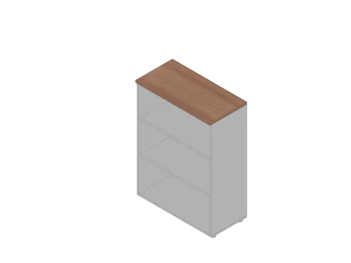 kantoorstelling 1232x900x450mm 3 OH 2xhouten vloer aluminium noten