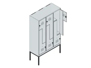 Z-garderobekast,HxBxD 2120x1200x500mm,vak B 200/400mm,draaigrendel - 4
