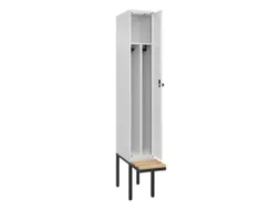 locker met bank,voor scheiding van kleding,HxBxD 2120x300x815mm,1vak