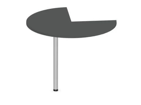aanbouwtafel,i.h.v.,HxØ 720-840x1000mm,driekwartrond,MS-donkergrijs