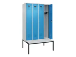 locker met bank,HxBxD 2120x1200x815mm,4vak,vak B 300mm,cilinderslot