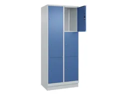lockerkast,HxBxD 1950x800x500mm,2x3vakken,vak B 400mm,cil.-slot,sokkel