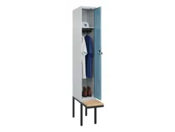 locker met bank,HxBxD 2120x300x815mm,1vak,vak B 300mm,draaigrendel