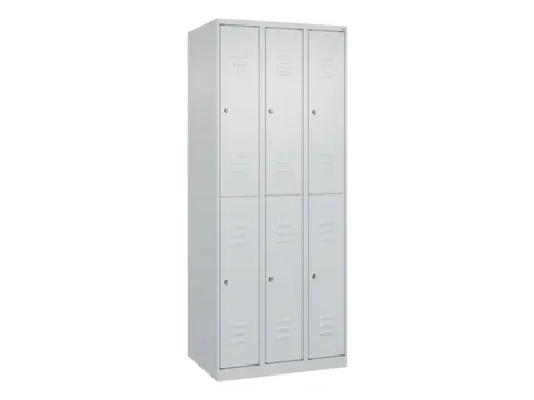dubbeldekse locker,HxBxD 1850x750x500mm,3x2vak.,vak B 250mm,cil.-slot