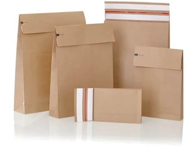 Envelop met blokbodem 400x500mm 120gr bruin zelfklevend doos 100 stuks