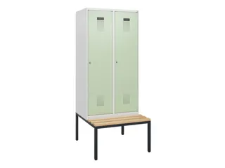 locker met bank,HxBxD 1950x800x815mm,2vak,vak B 400mm,cilinderslot - 2
