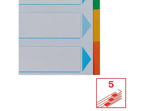 Tabbladen Esselte A4 11-Gaats Karton 5-Delig Met Voorblad Assorti