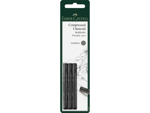 Houtskool Faber-Castell Pitt Monochrome geperst M 3 stuks blister