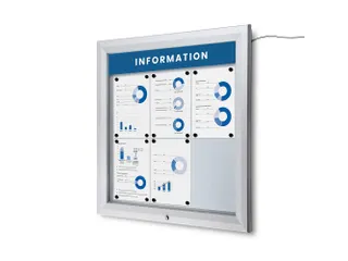 Outdoor mededelingenbord 6x A4 met logopaneel LED verlicht - 4