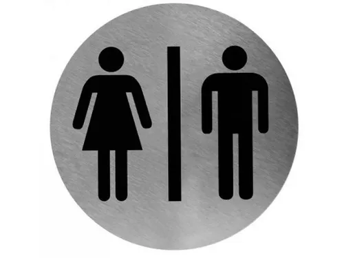 Pictogram rond man/vrouw RVS, PS0001CS