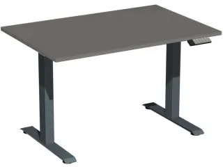Elektrisch ihv bureau,HxBxD 630-1280x1200x800mm,blad onyxgrijs - 1