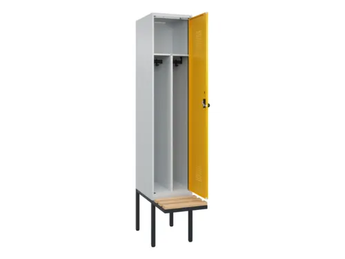 locker met bank,voor scheiding van kleding,HxBxD 2120x400x815mm,1vak